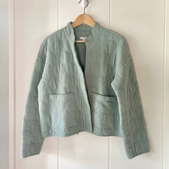 Pure Jill Jackets & Blazers - NWOT Pure Jill/J Jill Light Green Cotton Quilted Double Gauze Jacket size M